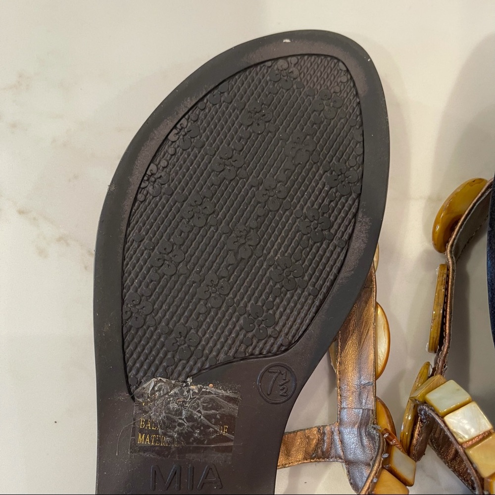 MIA brown & yellow beaded leather sandal - Picture 11 of 14